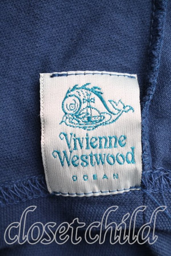 画像3: ヴィヴィアンウエストウッド MAN 中古 / オーシャン刺繍ポロシャツ 50（メンズXL相当） 青  H-26-04-19-026-to-OD-ZH (3)
