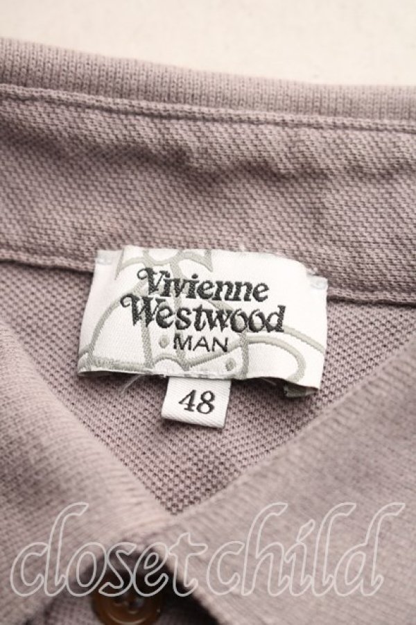 画像3: ヴィヴィアンウエストウッド MAN 中古 / BIGオーブ刺繍ポロシャツ 48（メンズL相当） 灰  H-26-04-19-030-to-OD-ZH (3)