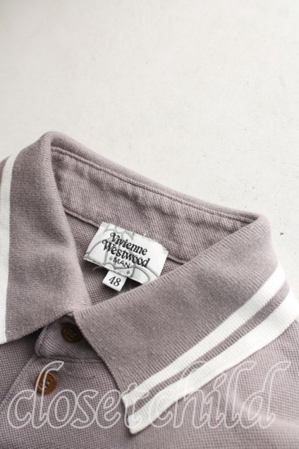 画像5: ヴィヴィアンウエストウッド MAN 中古 / BIGオーブ刺繍ポロシャツ 48（メンズL相当） 灰  H-26-04-19-030-to-OD-ZH (5)