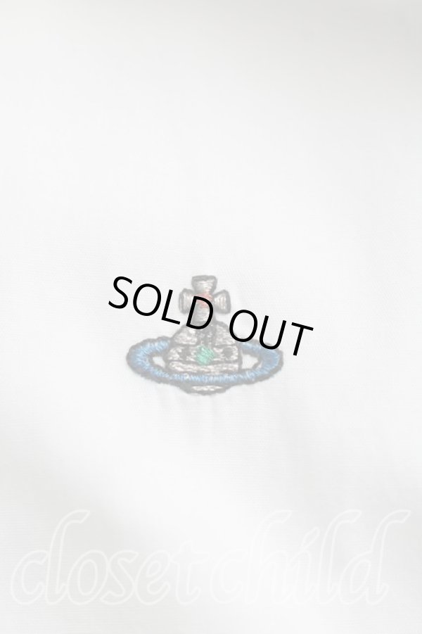 画像5: ヴィヴィアンウエストウッド MAN 中古 / カラーオーブ刺繍シャツ II(M相当） 白  H-26-04-19-003-bl-OD-ZH (5)
