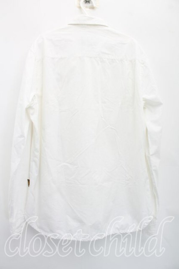 画像2: ANGLOMANIA 中古 / カットラスオーブ刺繍シャツ L 白  H-26-04-19-033-bl-OD-ZH (2)
