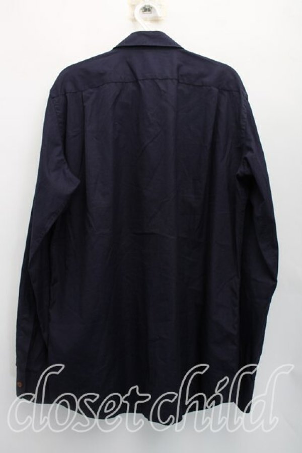 画像2: ヴィヴィアンウエストウッド 中古 / カラーオーブ刺繍シャツ 48 紺  H-26-04-19-034-bl-OD-ZH (2)