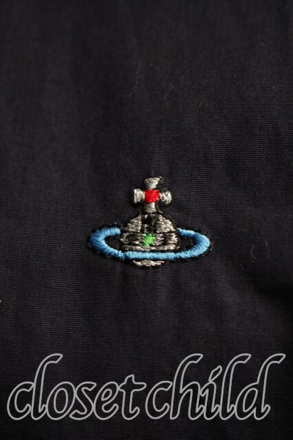 画像5: ヴィヴィアンウエストウッド 中古 / カラーオーブ刺繍シャツ 48 紺  H-26-04-19-034-bl-OD-ZH (5)