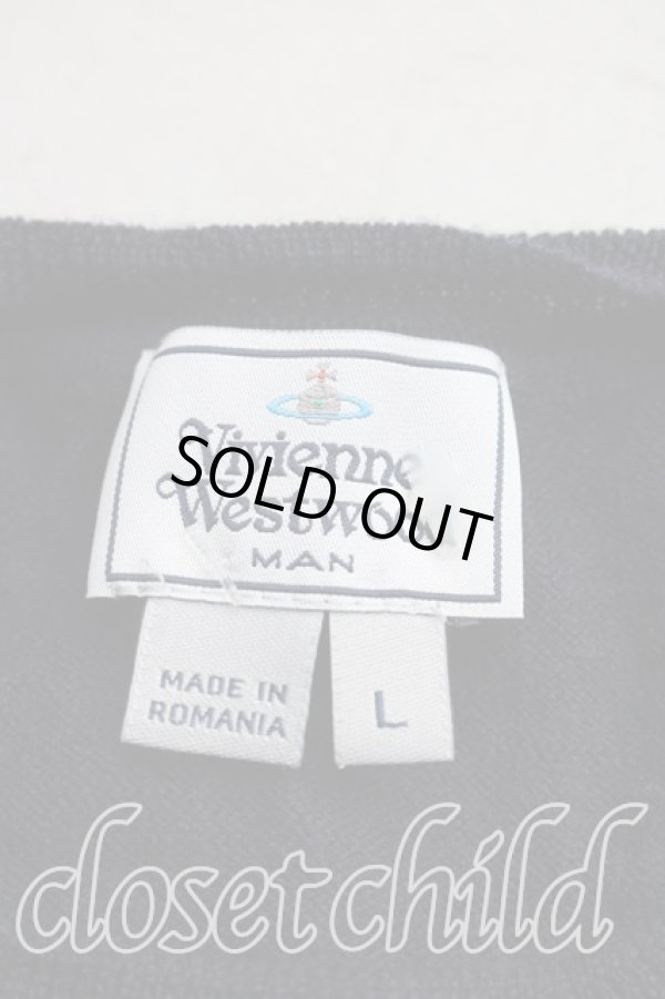 画像3: ヴィヴィアンウエストウッド MAN 中古 / オーブ刺繍ニット L 紺  H-26-04-19-038-to-OD-ZH (3)