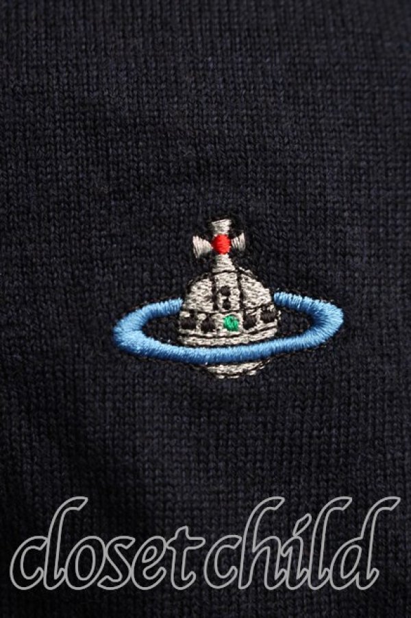 画像5: ヴィヴィアンウエストウッド MAN 中古 / オーブ刺繍ニット L 紺  H-26-04-19-038-to-OD-ZH (5)