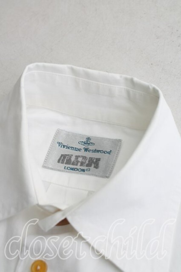 画像5: ヴィヴィアンウエストウッド MAN 中古 / カラーオーブ刺繍シャツ I(7号相当） 白  H-26-04-19-004-bl-OD-ZH (5)