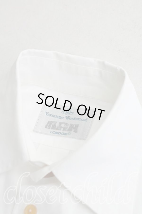画像5: ヴィヴィアンウエストウッド MAN 中古 / カラーオーブ刺繍シャツ I(7号相当） 白  H-26-04-19-004-bl-OD-ZH (5)