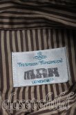 画像3: ヴィヴィアンウエストウッド MAN 中古 / カラーオーブ刺繍ストライプシャツ III(メンズL相当） 茶  H-26-04-19-005-bl-OD-ZH (3)
