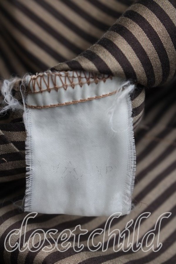 画像4: ヴィヴィアンウエストウッド MAN 中古 / カラーオーブ刺繍ストライプシャツ III(メンズL相当） 茶  H-26-04-19-005-bl-OD-ZH (4)