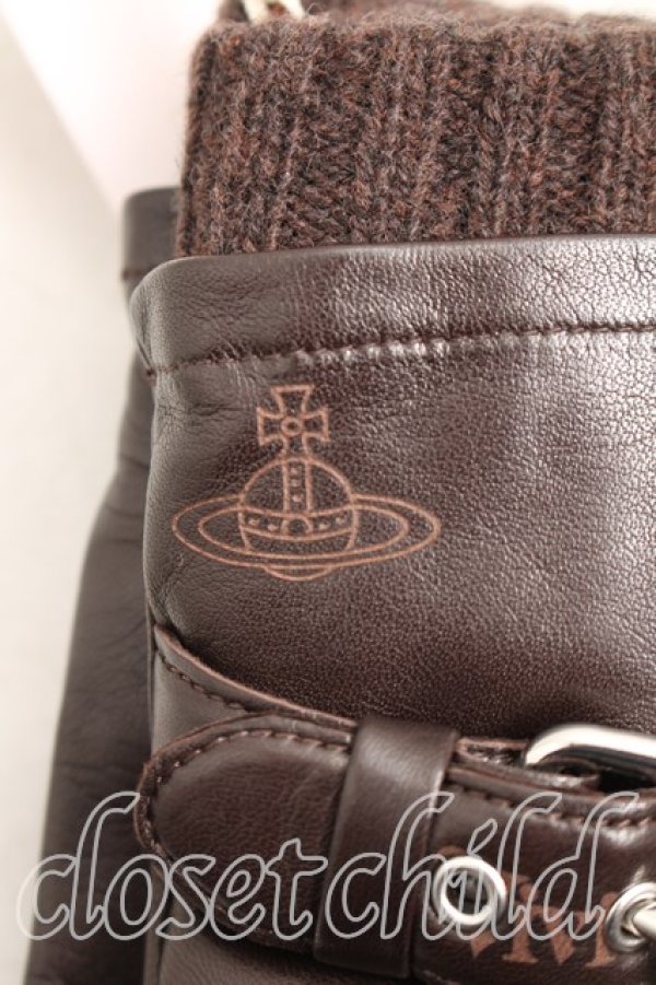 画像2: ヴィヴィアンウエストウッド 中古 / レザー手袋  茶  H-26-04-19-052-gd-OD-ZH (2)