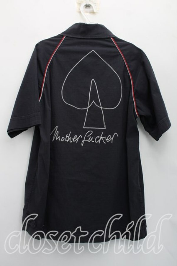 画像2: ANGLOMANIA 中古 / マザーファッカーボーリングシャツ XS 紺  H-26-04-19-006-bl-OD-ZH (2)