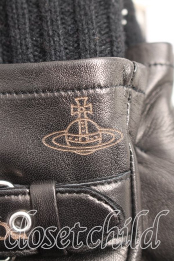 画像2: ヴィヴィアンウエストウッド 中古 / レザー手袋  黒  H-26-04-19-054-gd-OD-ZH (2)