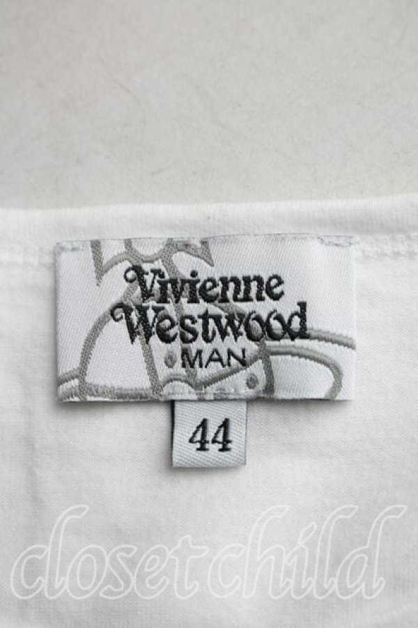 画像3: ヴィヴィアンウエストウッド MAN 中古 / キャットptTシャツ 44（メンズS相当） 白  H-26-04-19-064-ts-OD-ZH (3)