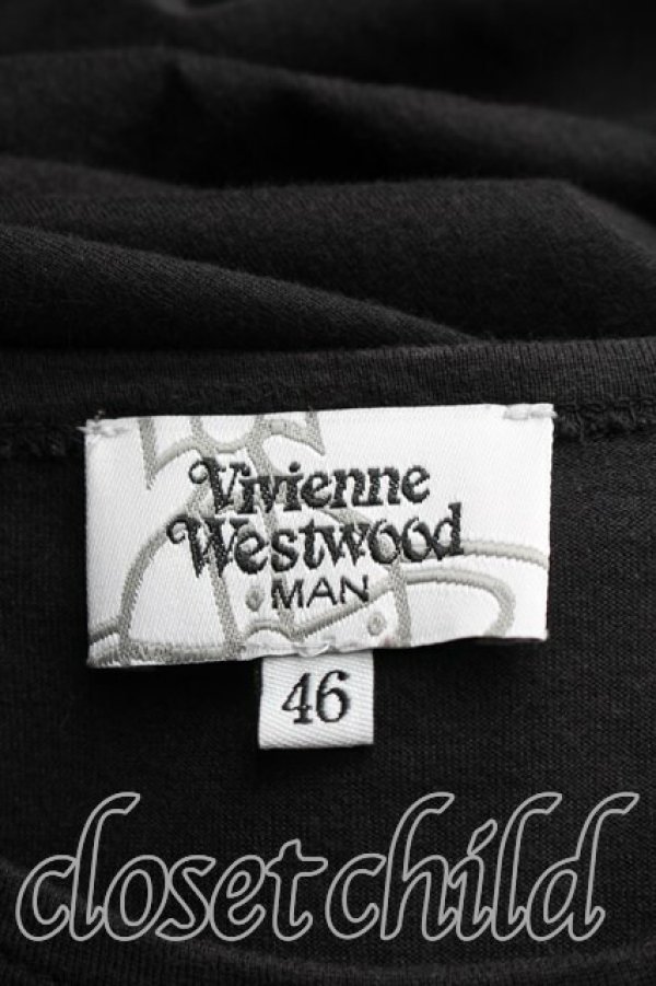 画像3: ヴィヴィアンウエストウッド MAN 中古 / ハニービーカーブシェイプ半袖Tシャツ 46 ブラック  H-26-04-19-065-to-SZ-ZH (3)