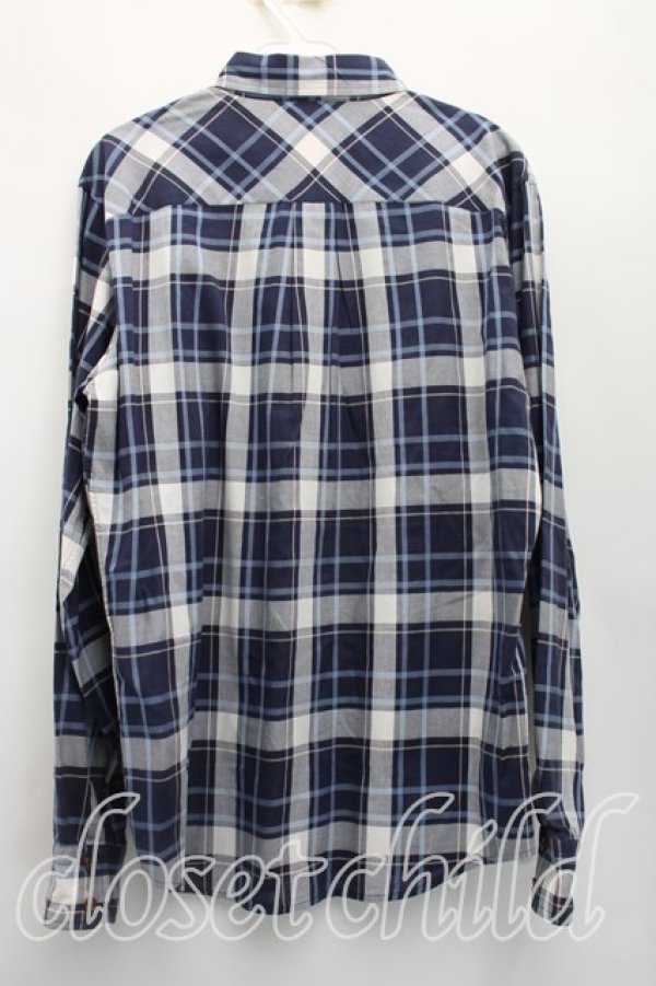 画像2: ヴィヴィアンウエストウッド MAN 中古 / タータンチェックシャツ 48（メンズL相当） 紺  H-26-04-19-007-bl-OD-ZH (2)