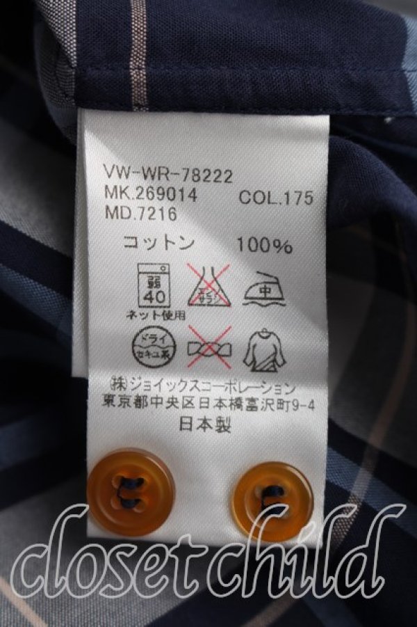 画像4: ヴィヴィアンウエストウッド MAN 中古 / タータンチェックシャツ 48（メンズL相当） 紺  H-26-04-19-007-bl-OD-ZH (4)