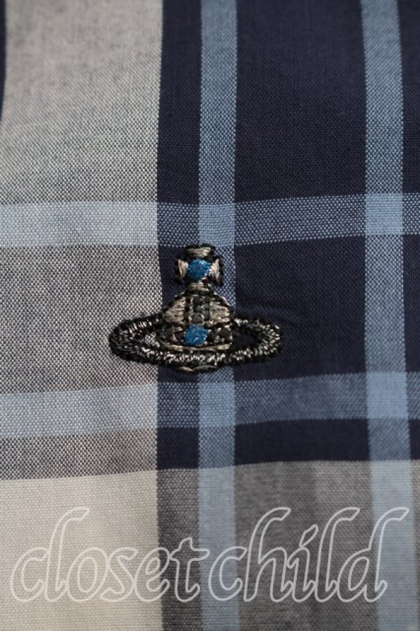 画像5: ヴィヴィアンウエストウッド MAN 中古 / タータンチェックシャツ 48（メンズL相当） 紺  H-26-04-19-007-bl-OD-ZH (5)