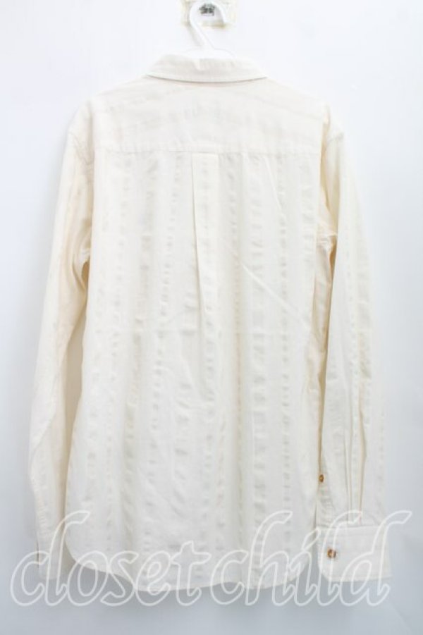 画像2: ヴィヴィアンウエストウッド MAN 中古 / オーブ刺繍ストライプシャツ 48（メンズL相当） ベージュ  H-26-04-19-008-bl-OD-ZH (2)