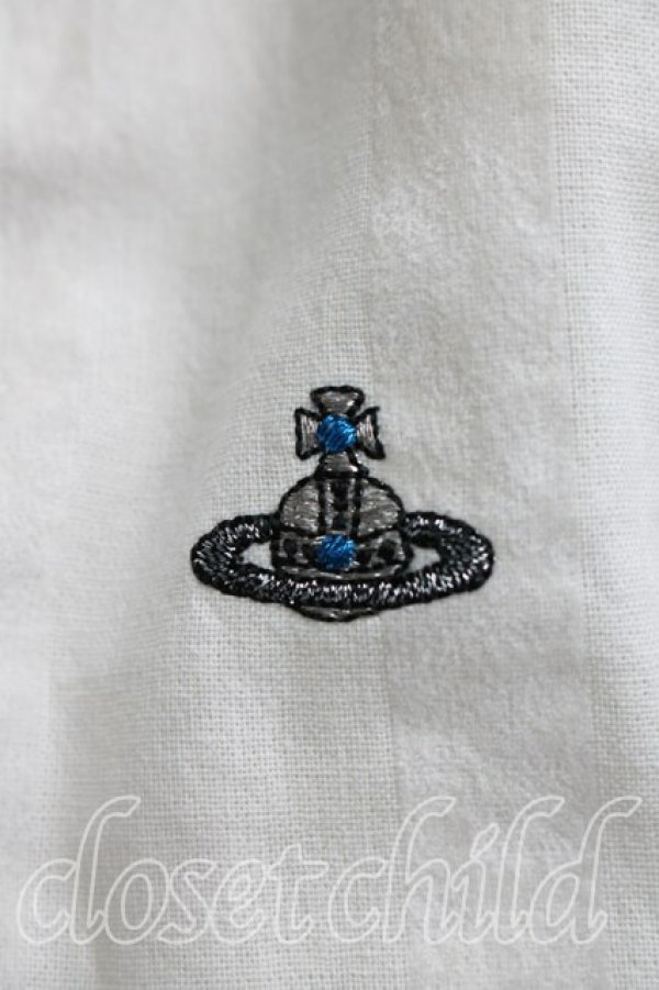 画像5: ヴィヴィアンウエストウッド MAN 中古 / オーブ刺繍ストライプシャツ 48（メンズL相当） ベージュ  H-26-04-19-008-bl-OD-ZH (5)