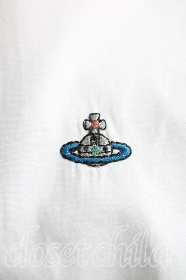 画像6: ヴィヴィアンウエストウッド MAN 中古 / カラーオーブ刺繍シャツ I(S相当） 白  H-26-04-19-011-bl-OD-ZH (6)
