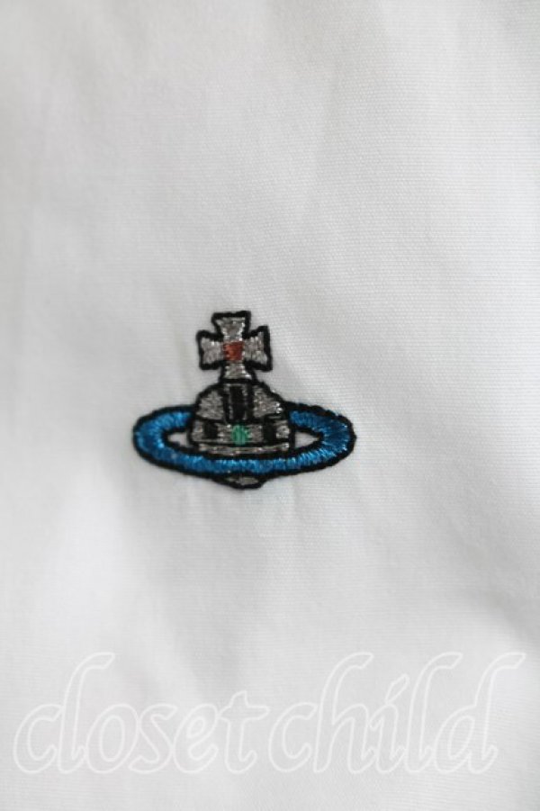 画像6: ヴィヴィアンウエストウッド MAN 中古 / カラーオーブ刺繍シャツ 46（メンズM相当） 白  H-26-04-19-012-bl-OD-ZH (6)
