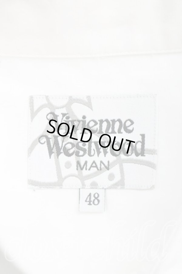 画像3: ヴィヴィアンウエストウッド MAN 中古 / オーブ刺繍シャツ 48（メンズM相当） 白  H-26-04-19-014-bl-OD-ZH (3)