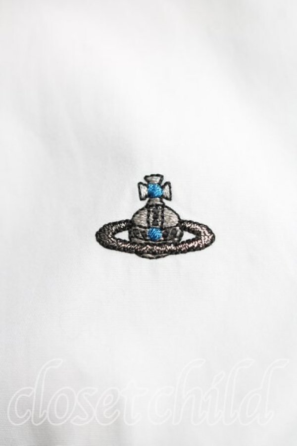 画像5: ヴィヴィアンウエストウッド MAN 中古 / オーブ刺繍シャツ 48（メンズM相当） 白  H-26-04-19-014-bl-OD-ZH (5)