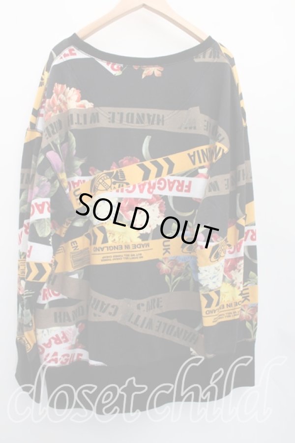 画像2: ANGLOMANIA 中古 / FLOWER TAPEスウェット 38（M相当） 黒  H-26-04-19-017-to-OD-ZH (2)