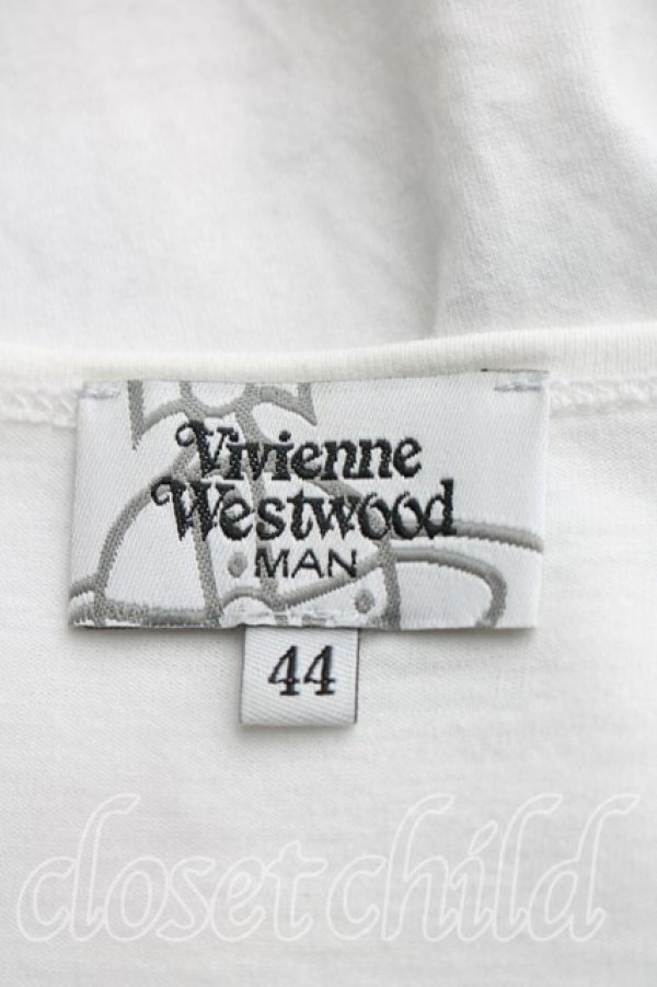 画像3: ヴィヴィアンウエストウッド MAN 中古 / オーブpt長袖カットソー 44（メンズS相当） 白  H-26-04-26-026-to-OD-ZH (3)