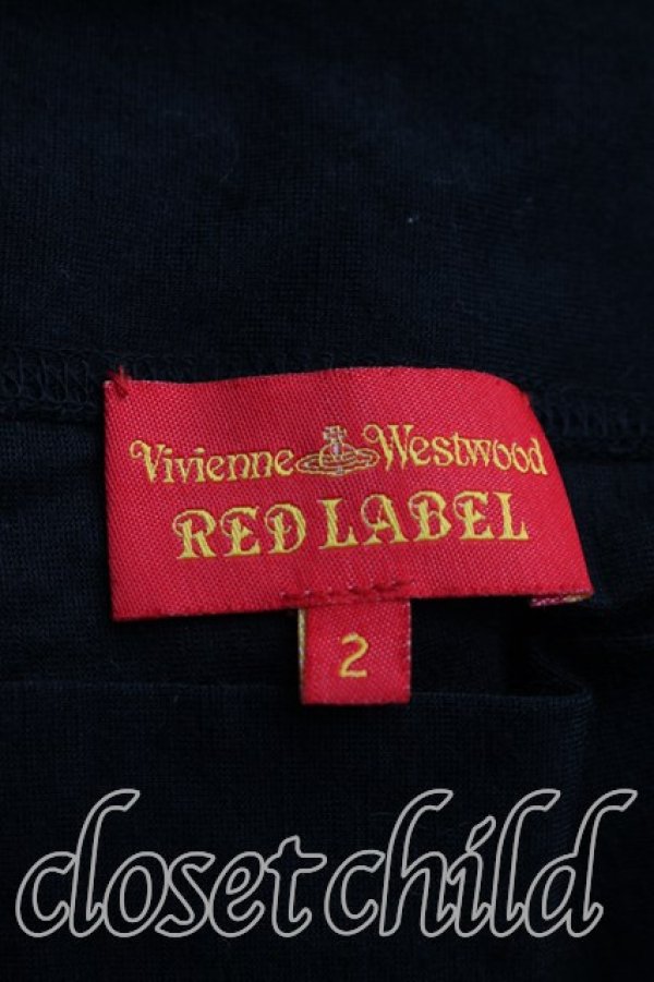 画像3: ヴィヴィアンウエストウッド 中古 / 単色オーブ刺繍変形カットソーワンピ 2（9号相当） 黒ｘ茶  H-26-04-26-036-op-OD-ZH (3)