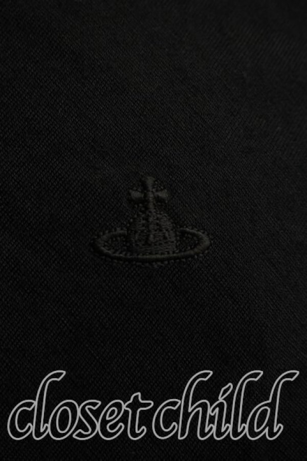 画像6: ヴィヴィアンウエストウッド 中古 / 単色オーブ刺繍変形カットソーワンピ 2（9号相当） 黒ｘ茶  H-26-04-26-036-op-OD-ZH (6)