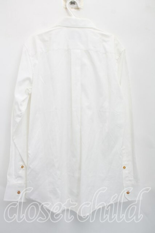 画像2: ヴィヴィアンウエストウッド MAN 中古 / オーブ刺繍クレリックシャツ 48（メンズL相当） 白  H-26-04-26-038-bl-OD-ZH (2)