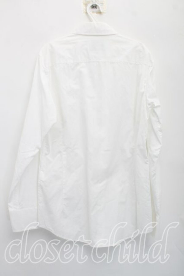 画像2: ヴィヴィアンウエストウッド MAN 中古 / オーブ刺繍アシメカラーシャツ 48（メンズL相当） 白  H-26-04-26-039-bl-OD-ZH (2)