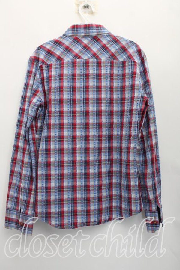 画像2: ヴィヴィアンウエストウッド MAN 中古 / タータンチェックシャツ 46（メンズM相当） 青  H-26-04-26-040-bl-OD-ZH (2)