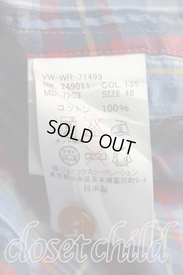 画像4: ヴィヴィアンウエストウッド MAN 中古 / タータンチェックシャツ 46（メンズM相当） 青  H-26-04-26-040-bl-OD-ZH (4)