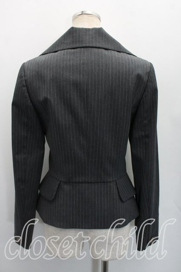 画像2: ヴィヴィアンウエストウッド 中古 / ギャバストレッチラブジャケット 2（9号相当） 灰  H-26-04-26-042-jc-OD-ZH (2)