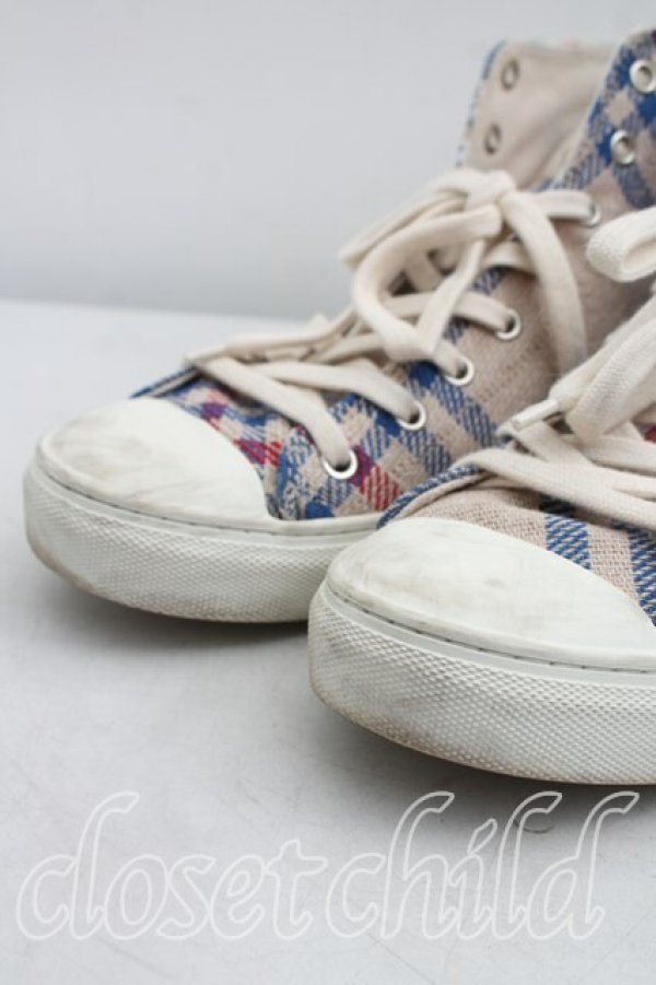 画像7: ヴィヴィアンウエストウッド 中古 / タータンチェックハイカットスニーカー 42（26cm相当） 生成  H-26-04-26-059-sh-OD-ZH (7)