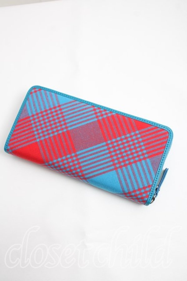 画像2: ヴィヴィアンウエストウッド 中古 / タータンチェック長財布  青  H-26-04-26-060-wa-OD-ZH (2)