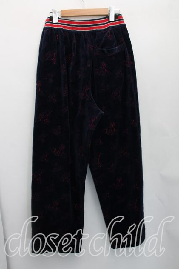画像2: ヴィヴィアンウエストウッド 中古 / カプセルコレクションORBリピートベロアパンツ 00（ワンサイズ） 紺  H-26-04-26-008-pa-OD-ZH (2)