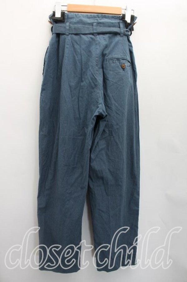 画像2: ヴィヴィアンウエストウッド 中古 / ストライプパンツ 2（9号相当） 青  H-26-04-26-081-pa-OD-ZH (2)