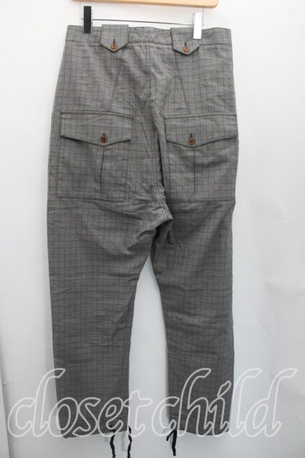 画像2: ヴィヴィアンウエストウッド MAN 中古 / グラフチェックカーゴパンツ 46（メンズM相当） カーキ  H-26-04-26-084-pa-OD-ZH (2)