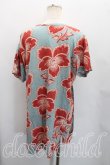 画像2: ヴィヴィアンウエストウッド 中古 / ブロケードフラワーTシャツ 00（ワンサイズ） 青  H-26-04-26-086-ts-OD-ZH (2)