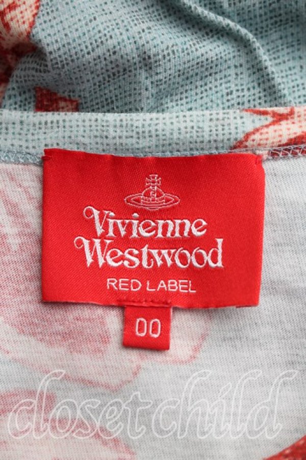 画像3: ヴィヴィアンウエストウッド 中古 / ブロケードフラワーTシャツ 00（ワンサイズ） 青  H-26-04-26-086-ts-OD-ZH (3)