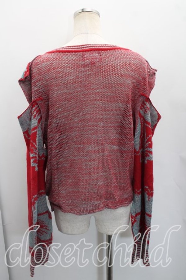 画像2: ヴィヴィアンウエストウッド 中古 / フラワーメッシュカーディガン 00（ワンサイズ） 赤ｘ青  H-26-04-26-087-to-OD-ZH (2)