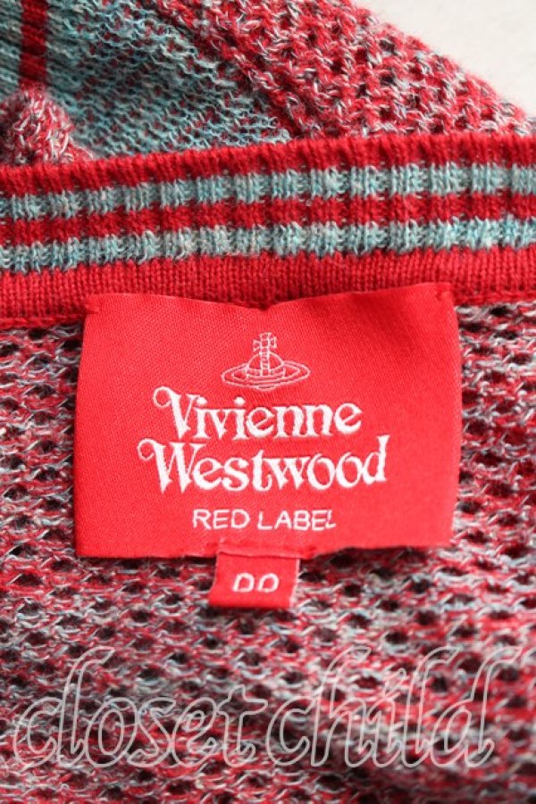 画像3: ヴィヴィアンウエストウッド 中古 / フラワーメッシュカーディガン 00（ワンサイズ） 赤ｘ青  H-26-04-26-087-to-OD-ZH (3)