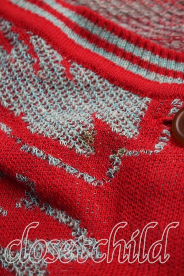 画像6: ヴィヴィアンウエストウッド 中古 / フラワーメッシュカーディガン 00（ワンサイズ） 赤ｘ青  H-26-04-26-087-to-OD-ZH (6)