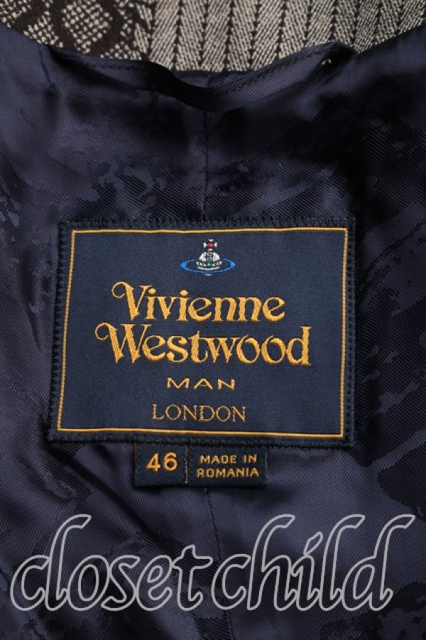 画像3: ヴィヴィアンウエストウッド MAN 中古 / ヘリテージパッチワークベスト 46（メンズM相当） 灰  H-26-04-26-092-to-OD-ZH (3)