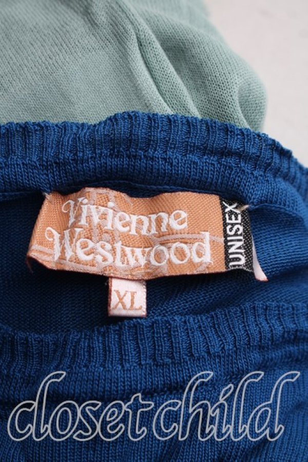 画像3: ヴィヴィアンウエストウッド 中古 / バイカラーサマーニット XL 青  H-26-04-26-096-to-OD-ZH (3)