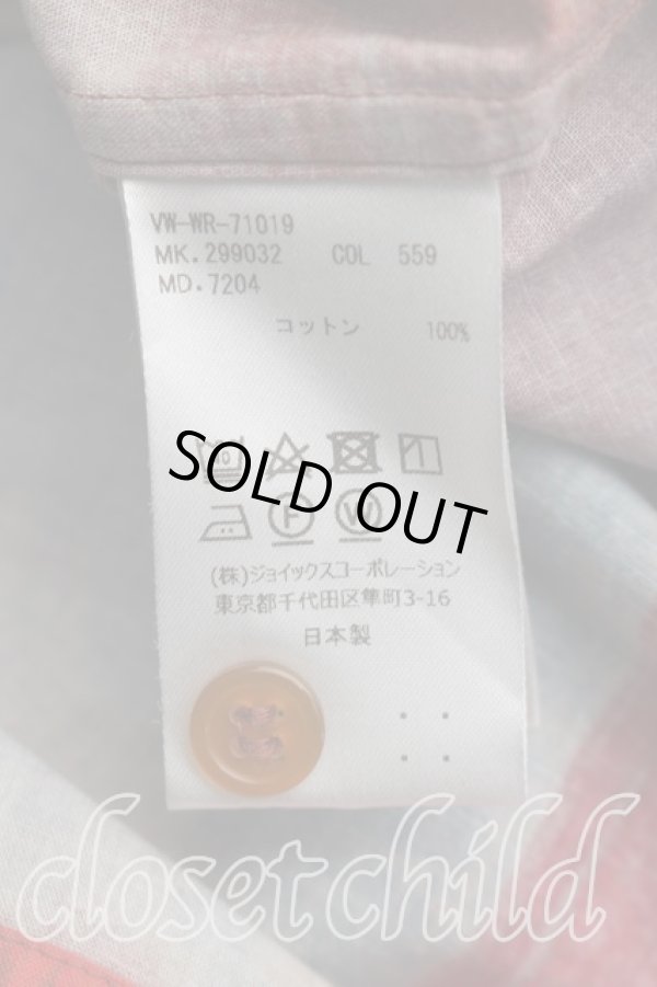 画像4: ヴィヴィアンウエストウッド MAN 中古 / ユニオンジャックアシメカラーシャツ 44（メンズS相当） 赤  H-26-04-26-012-bl-OD-ZH (4)