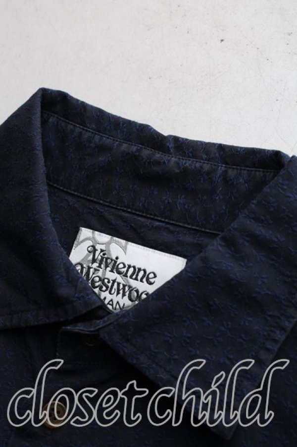 画像5: ヴィヴィアンウエストウッド MAN 中古 / オーブ刺繍シャツ 44（メンズM相当） 紺  H-26-04-26-014-bl-OD-ZH (5)